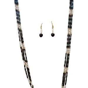 Classic Faux Freshwater Pearl & Tube Bead Set